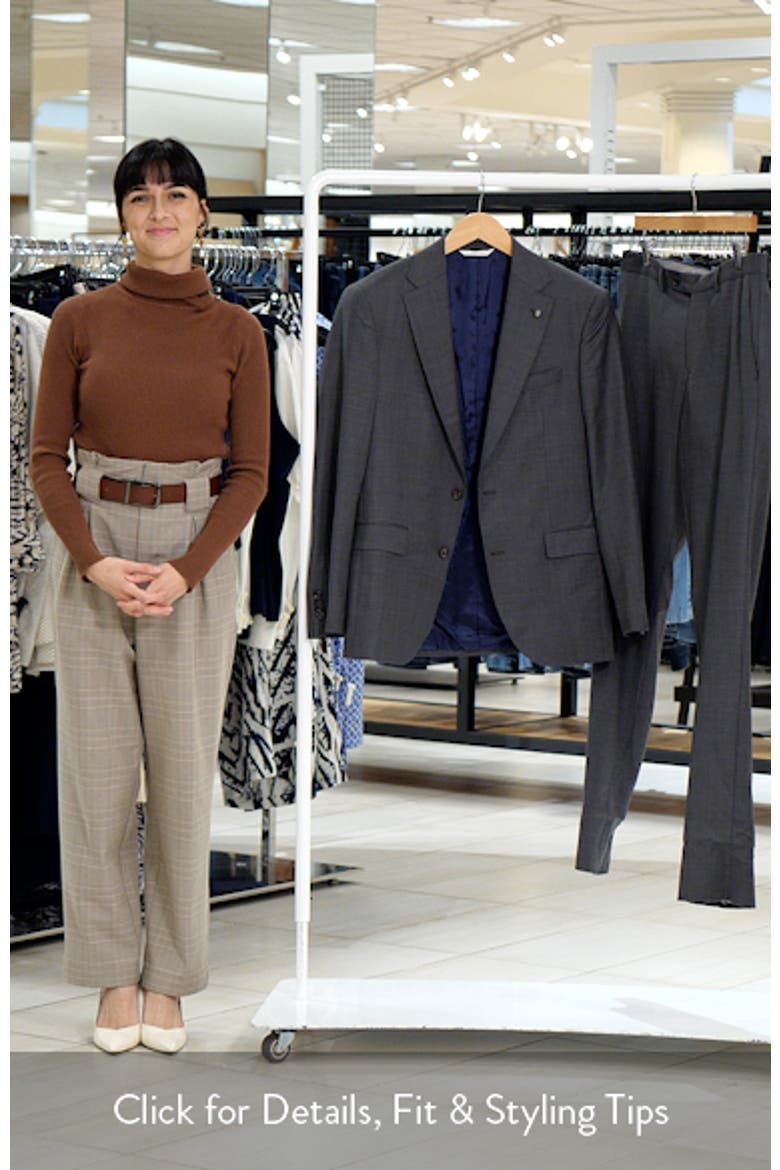 Esprit Contemporary Fit Charcoal Grey Slub Super 120s Wool Suit video