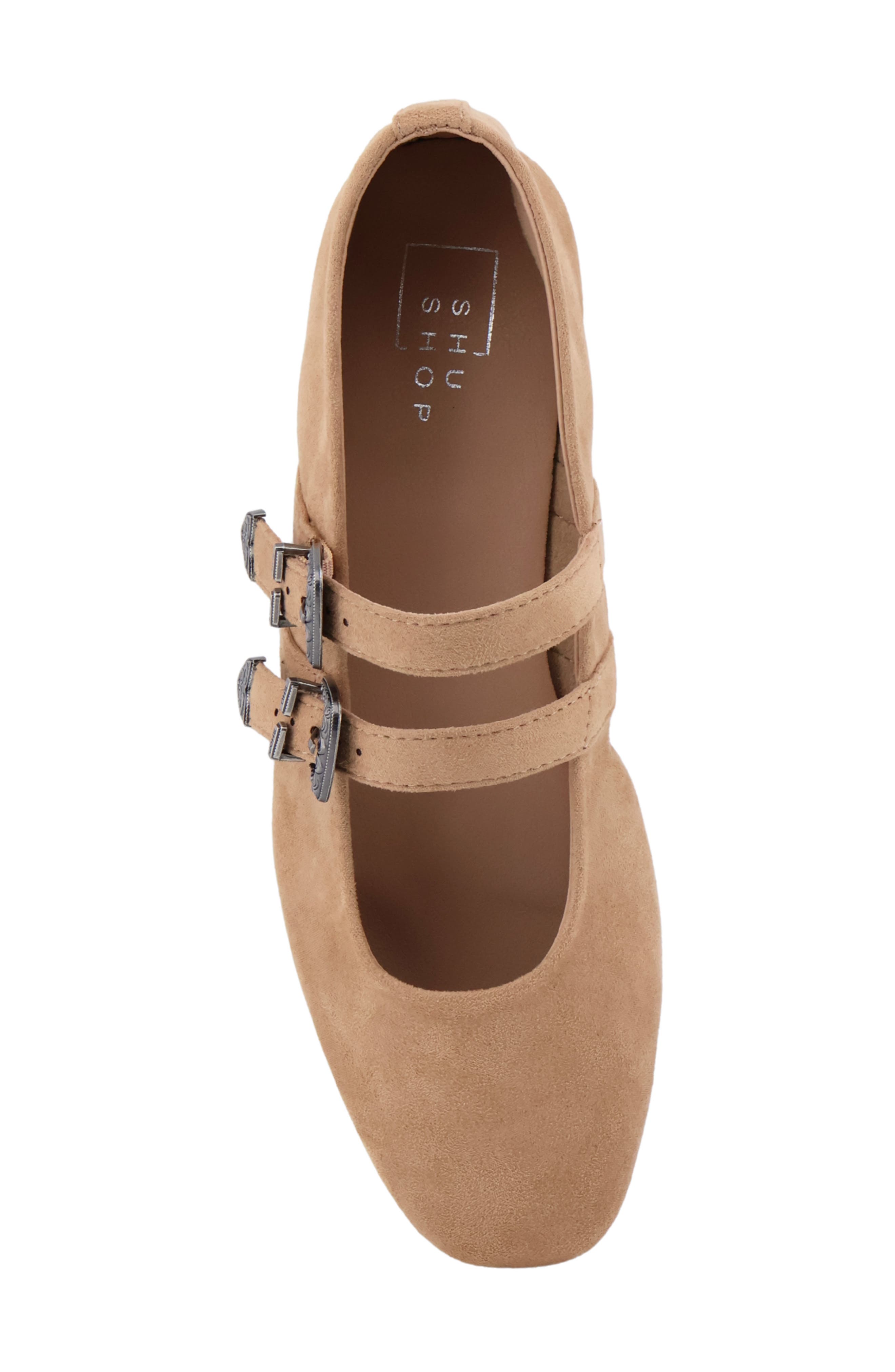 Albany Faux Leather Flat, Alternate, color, SAND SUEDE