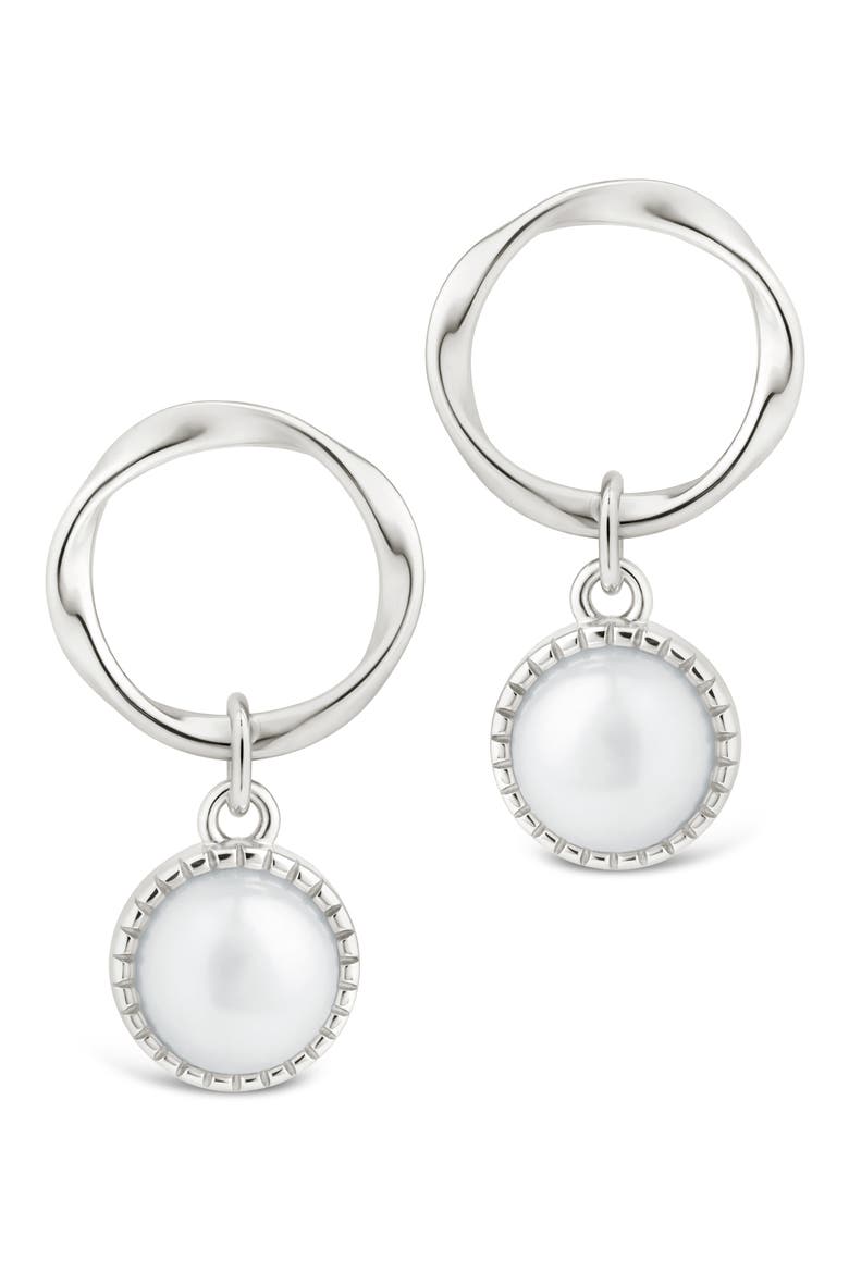 Cline Cultured Pearl Drop Earrings, Alternate, color, SILVER/ WHITE