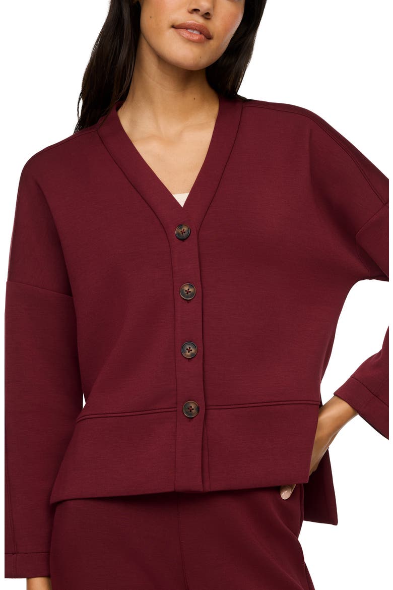 AirEssentials Button Front Cardigan, Main, color, VINO