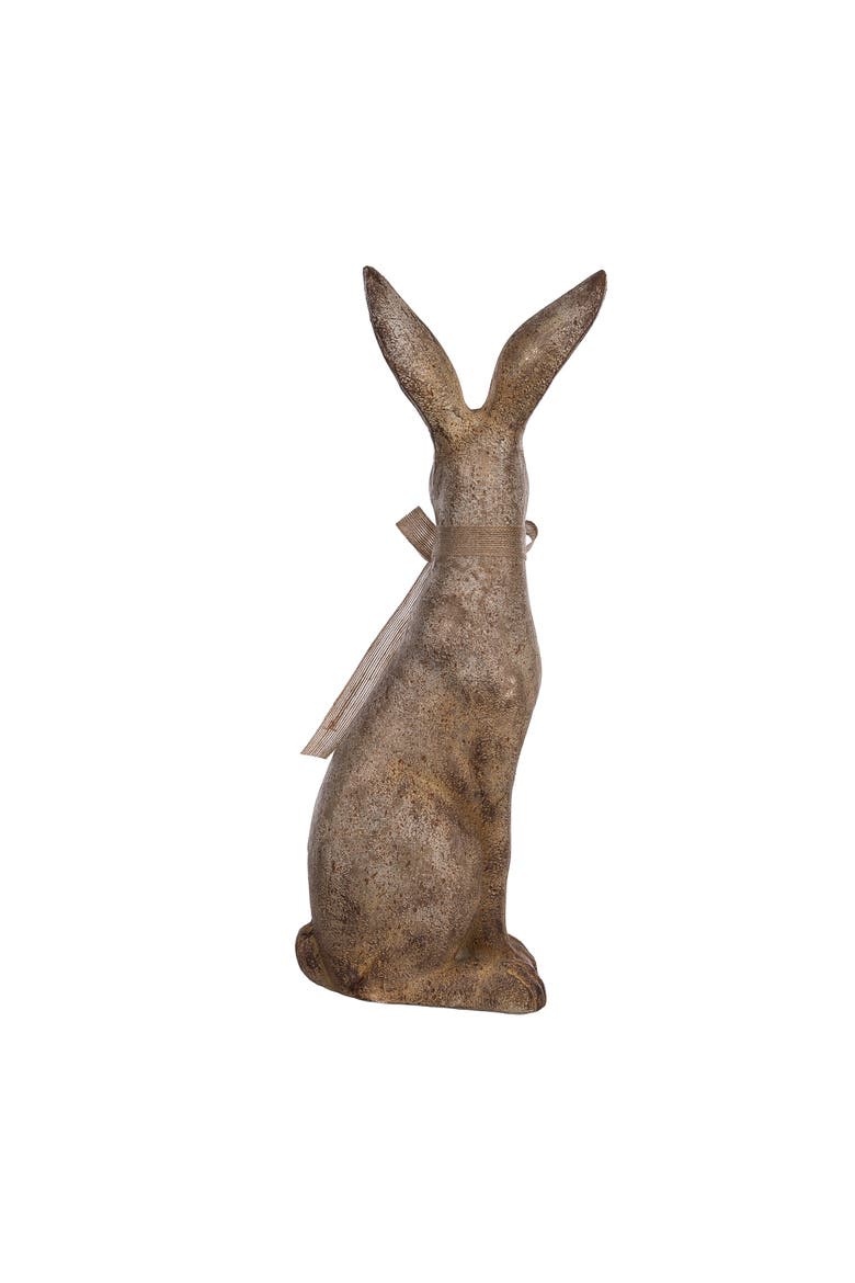 24 Inch MGO Sitting Garden Bunny Resin Multicolored for Spring Home Decor, Alternate, color, Brown