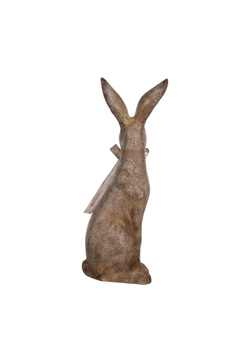 Transpac 24 Inch MGO Sitting Garden Bunny Resin Multicolored for Spring Home Decor, Alternate, color, Brown