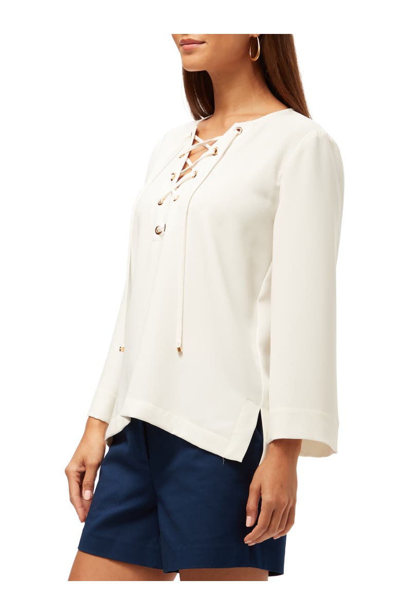 Trina Turk Catamaran Lace Up Top, Alternate, color, 