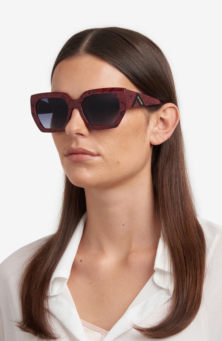 Missoni 55mm Square Sunglasses, Alternate, color, Marble Red