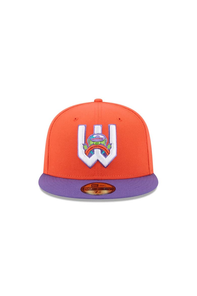 Men's New Era  Orange Wichita Wind Surge Theme Nights 59FIFTY Fitted Hat, Alternate, color, Orange