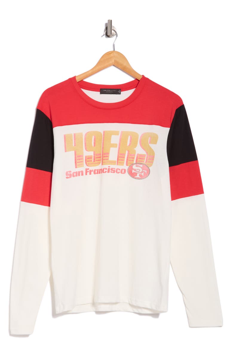 Junk Food Zone Blitz 49ers Long Sleeve T-Shirt, Alternate, color, Red/ White/ Black
