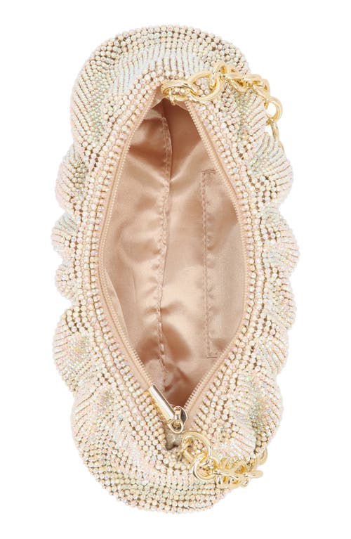 Jessica Mcclintock Nixie Crystal Mesh Clutch In Neutral