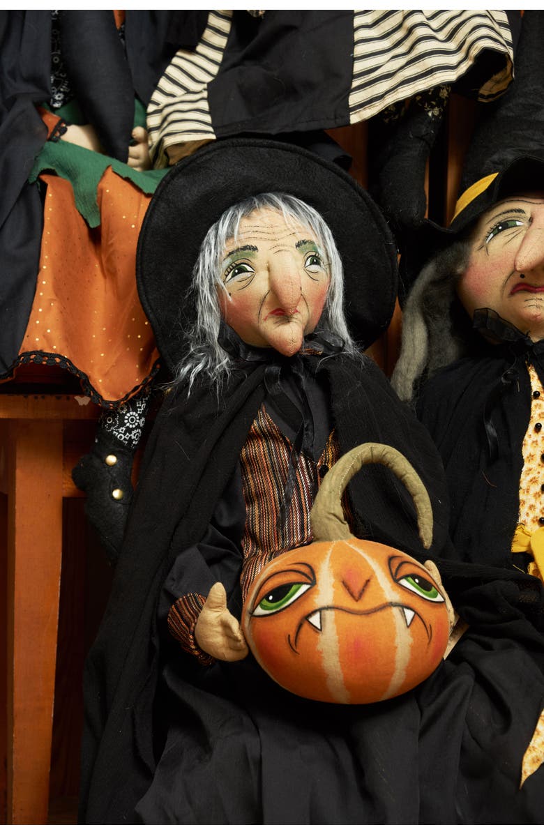 Gallerie II Halloween Witch Allegra Large Folk Art Doll Collectible Figurine, Alternate, color, Black
