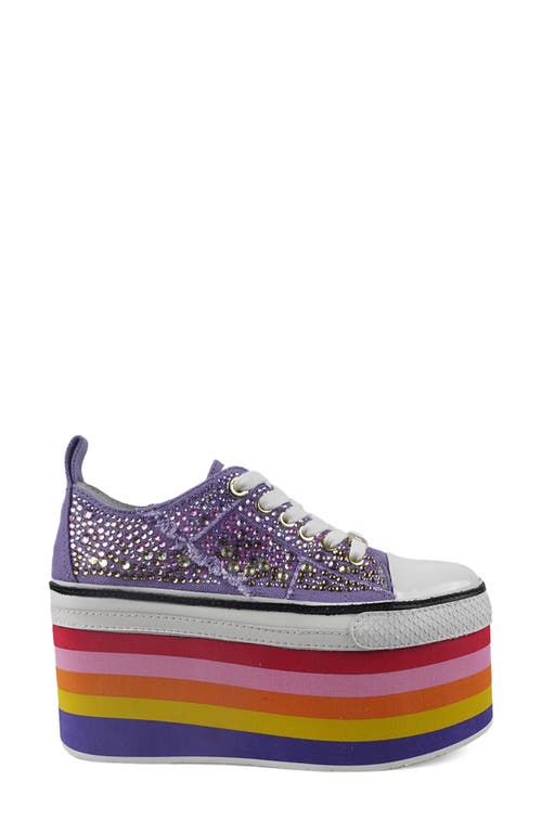 Zigi Britty Platform Sneaker In Purple Canvas