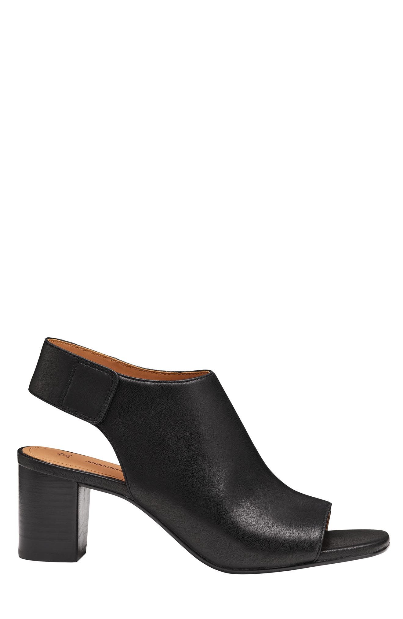 Johnston & Murphy Evelyn Open Toe Sandal Bootie, Alternate, color, Black Glove