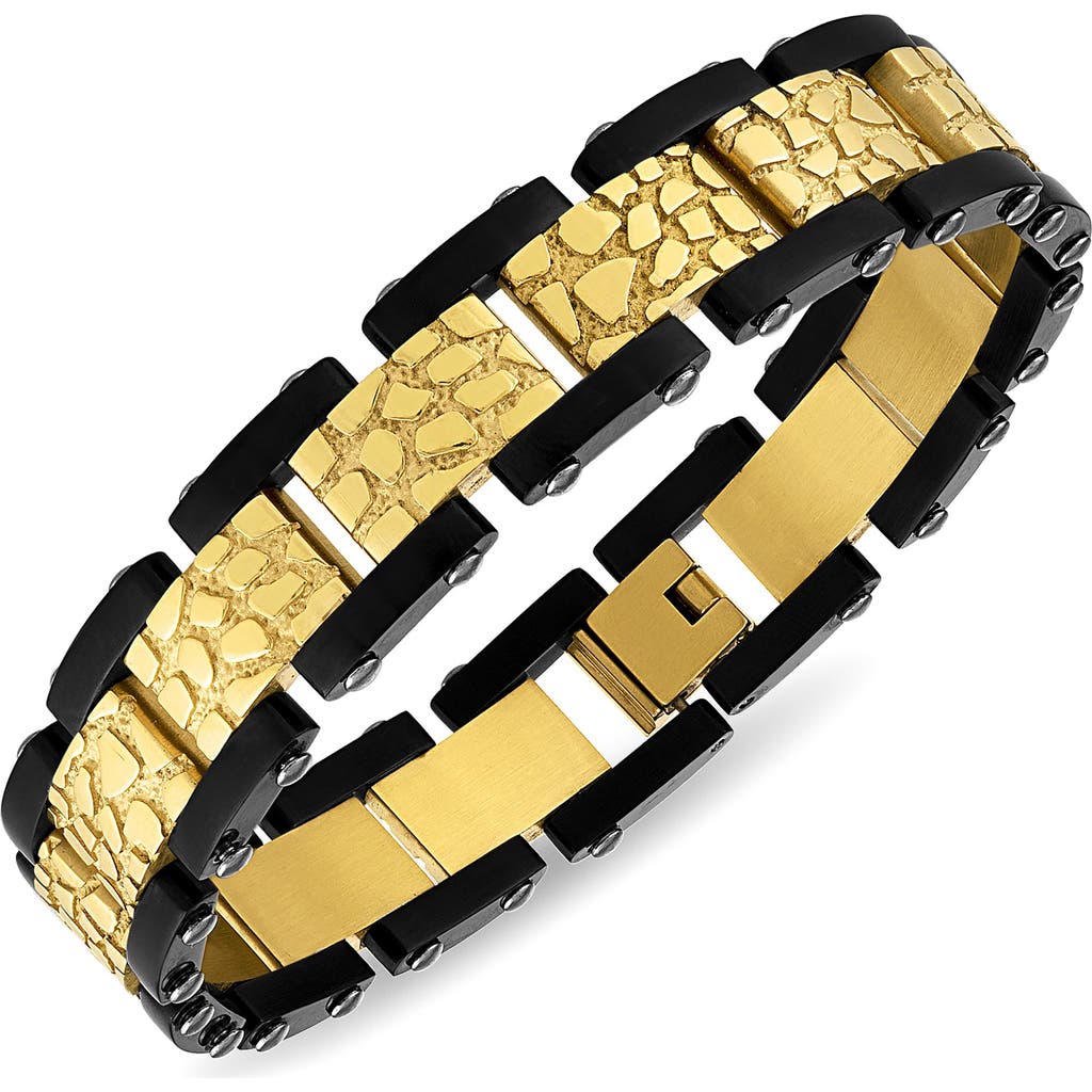 Esquire Two-tone Nugget Link Watch Band Bracelet