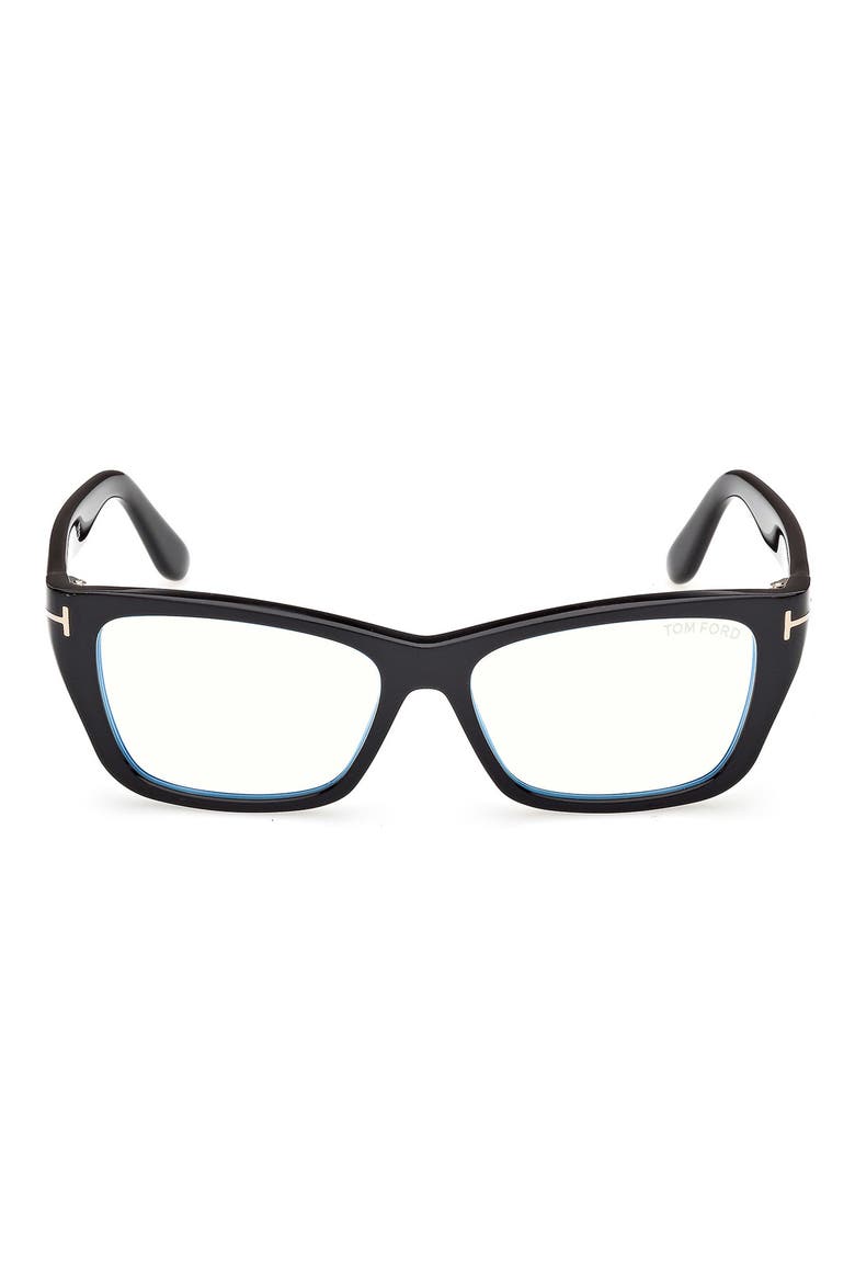 54mm Butterfly Optical Glasses, Main, color, SHINY BLACK