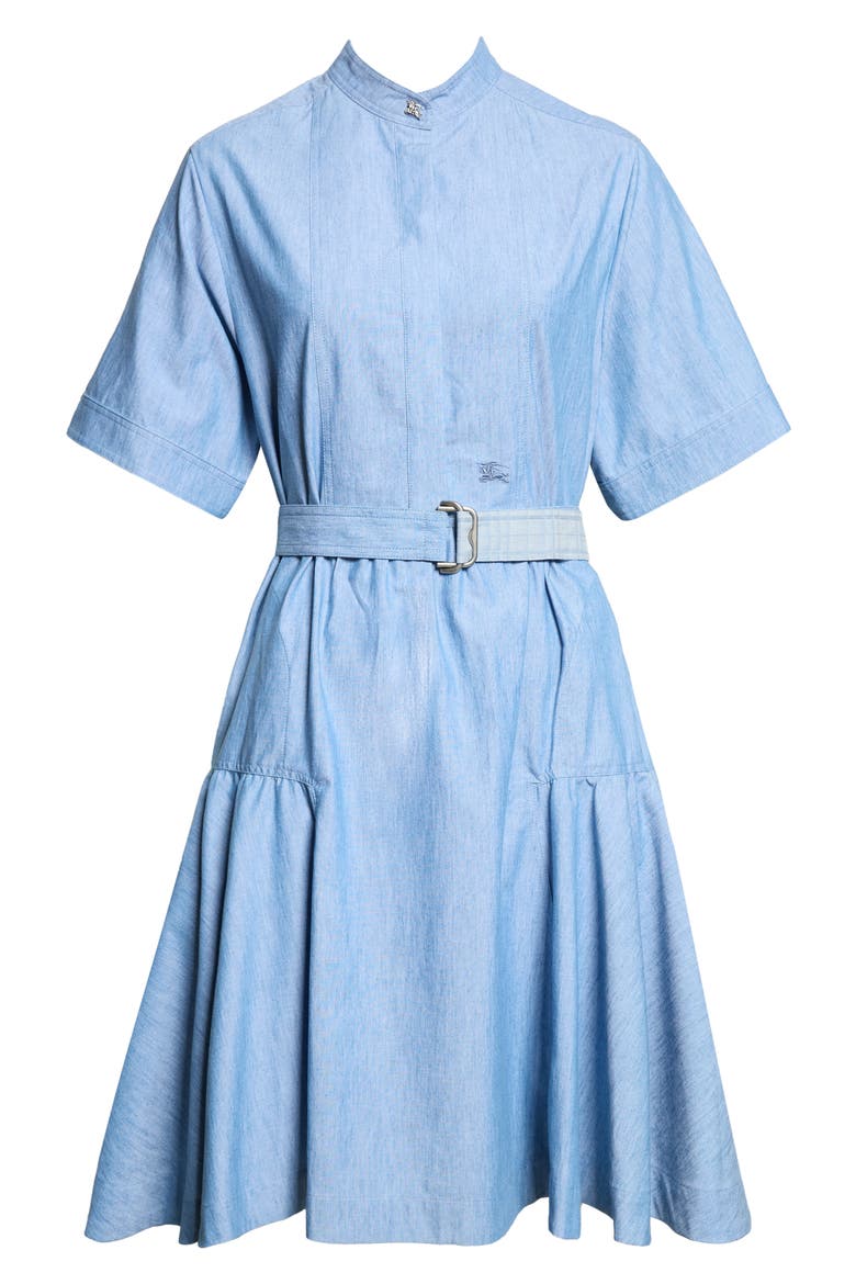 Belted Denim Shirtdress, Main, color, STOKE BLUE MELANGE
