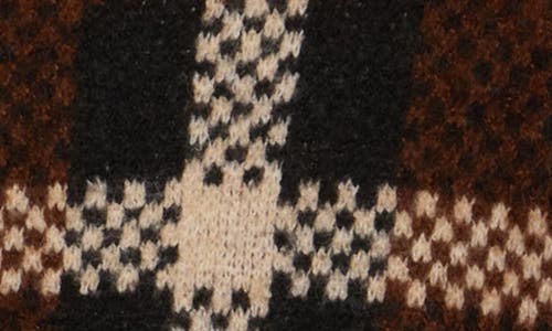 Vigoss Plaid Sweater Bomber Jacket In Brown