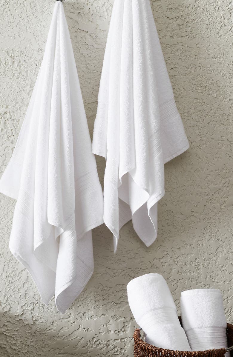Woven & Weft 6-Piece Cotton Bath Towels, Alternate, color, Solid - White
