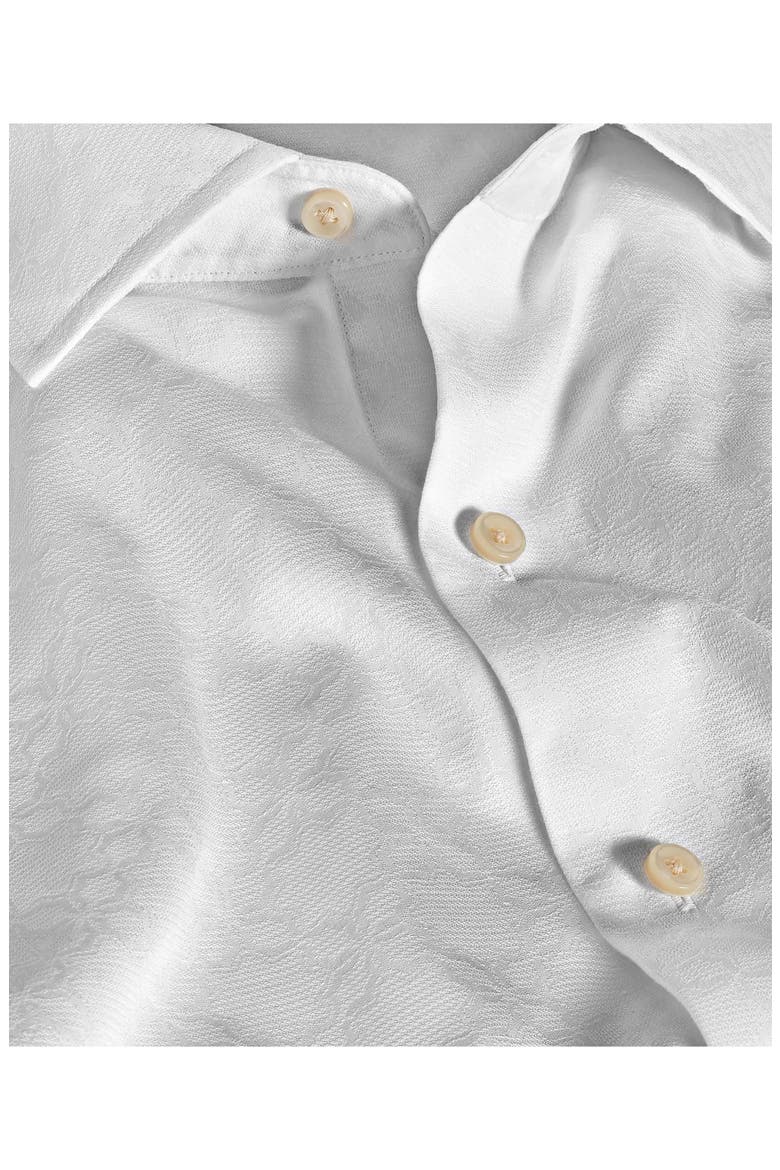 Geometric Jacquard Sport Shirt, Alternate, color, WHITE