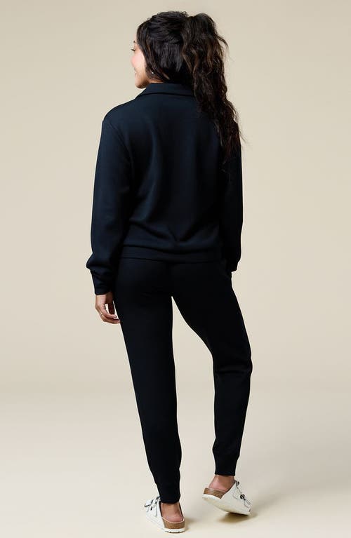 Softies Athleisure Dreamtech Johnny Collar Jogger Set In Black