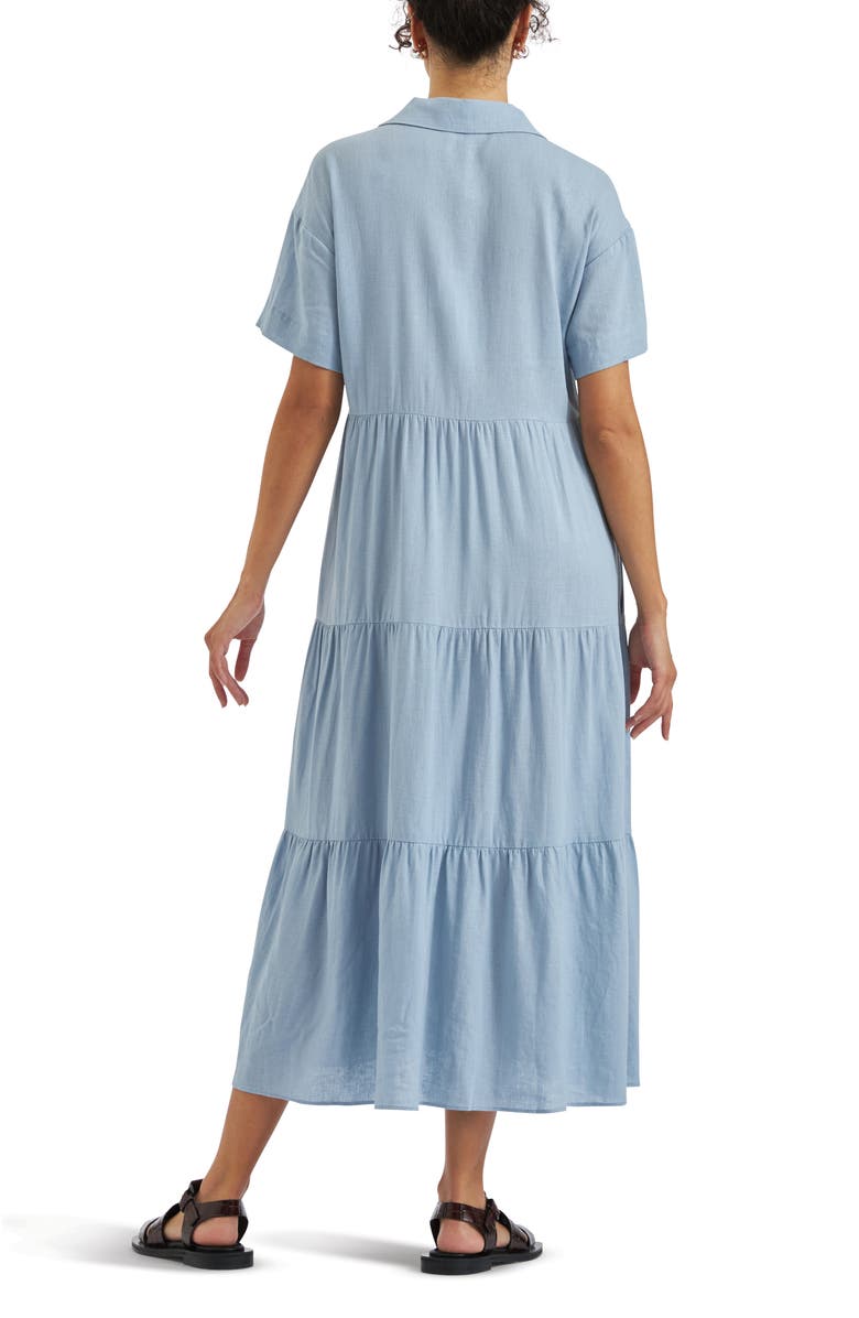 Ripe Maternity Macy Longline Linen Dress, Alternate, color, Pale Blue