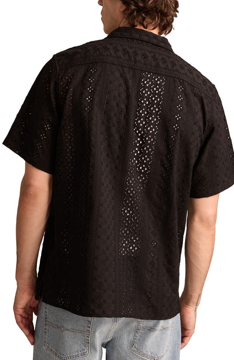 Lucky Brand Eyelet Lace Cotton Camp Shirt, Alternate, color, 