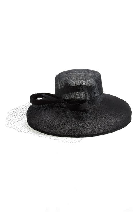 Sinamay Hat with Point d'Esprit
