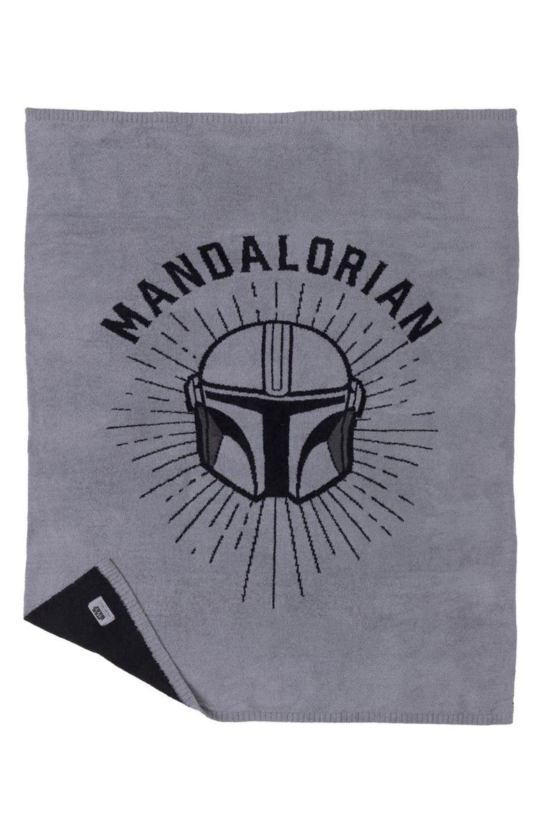 Barefoot Dreams<sup>®</sup> x Star Wars<sup>™</sup> CozyChic<sup>™</sup> Mandalorian Throw Blanket, Main, color, Graphite/ Carbon