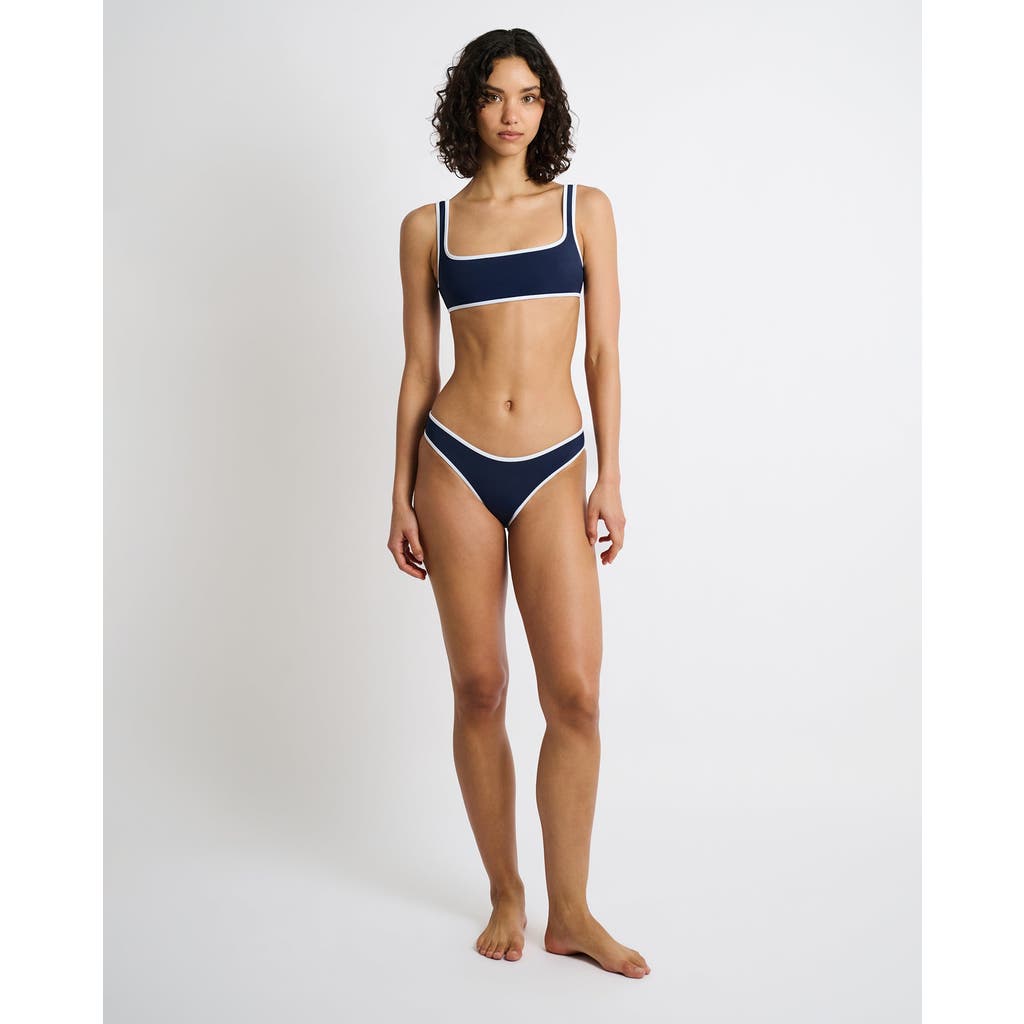 Onia Milly Bikini Bottom In Deep Navy/white
