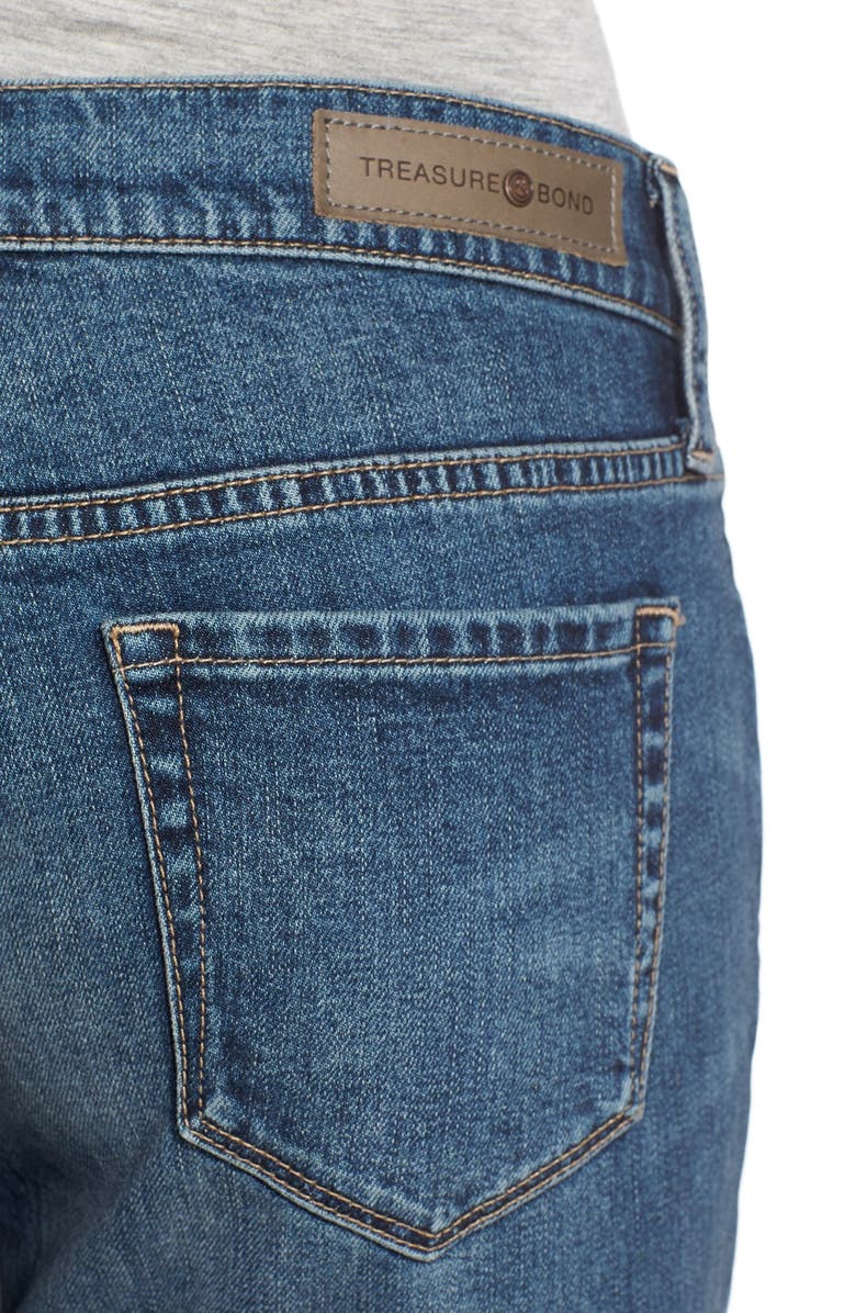 Treasure & Bond Treasure&Bond Ripped Step Hem Skinny Boyfriend Jeans, Alternate, color,