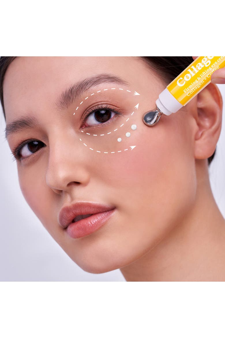 Eye Cream with Collagen for Firming and Lifting effect with Cooling Metal Applicator, Alternate, color, white