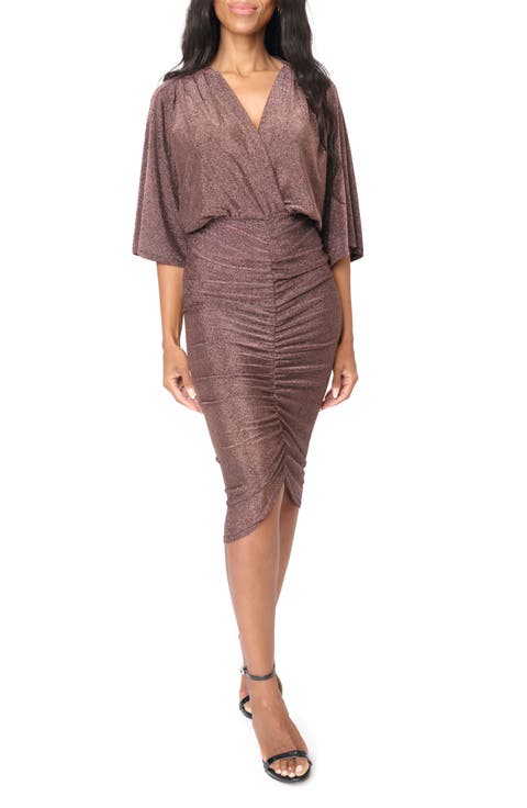 Glamour Metallic Ruched Minidress