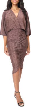 GIBSONLOOK Glamour Metallic Ruched Minidress
