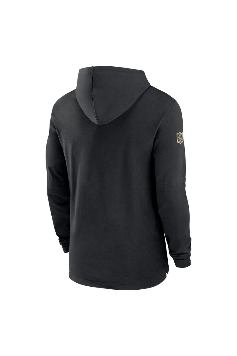 Men's Nike Black New Orleans Saints Sideline Hoodie Performance Long Sleeve T-Shirt, Alternate, color, Black