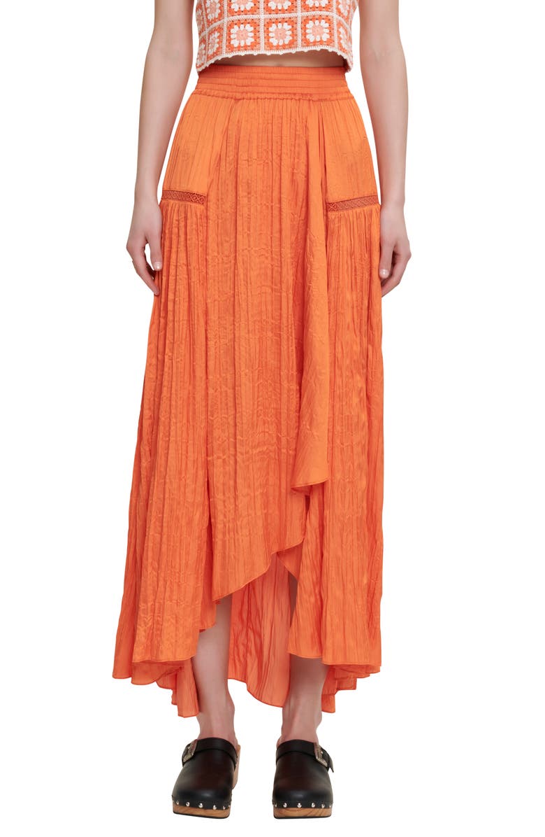 maje Japra Maxi Skirt, Main, color, Orange