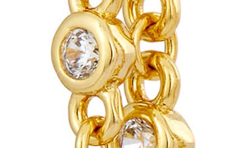 Savvy Cie Jewels Cubic Zirconia Chain Drop Front/back Earrings