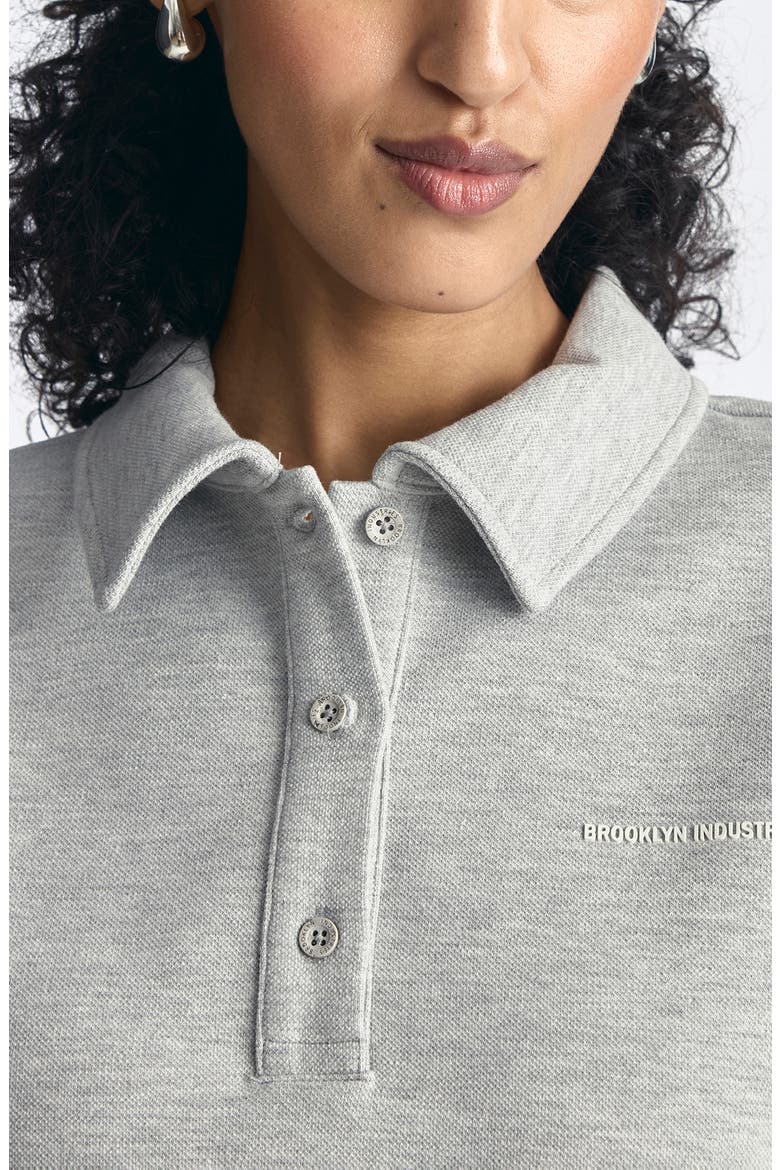 Cotton Blend Polo Sweatshirt, Alternate, color, LIGHT GREY MELANGE