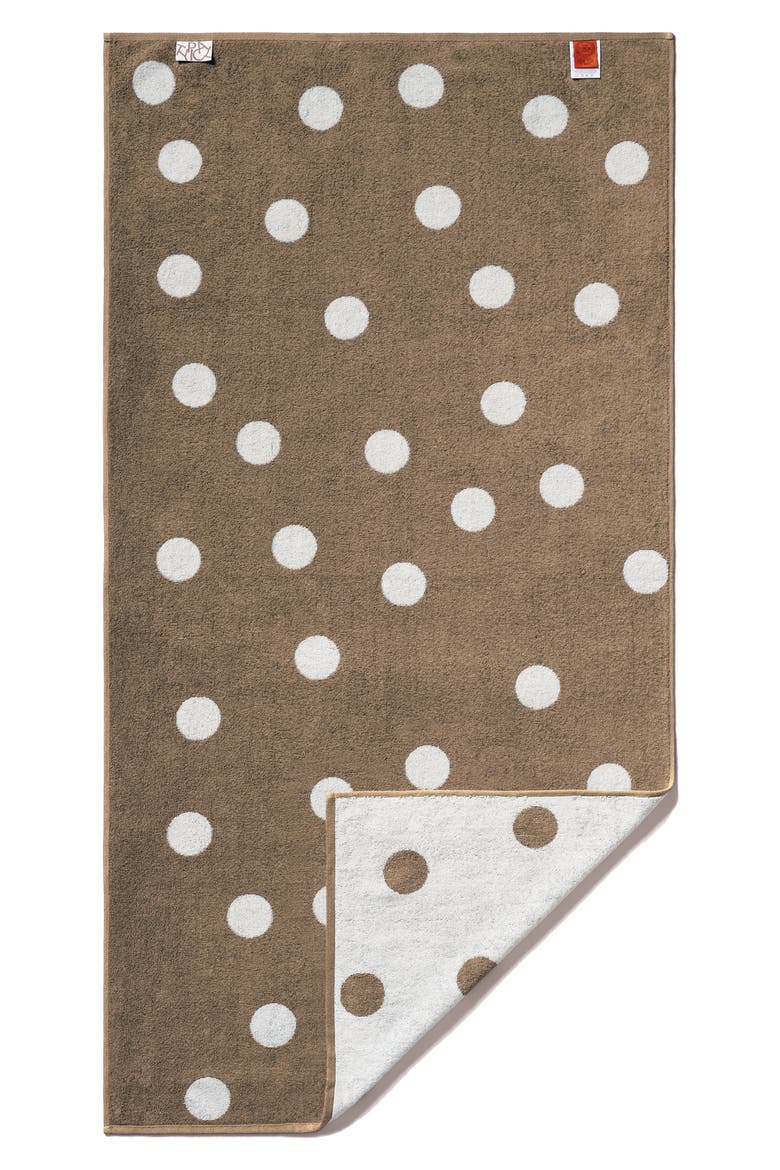 Scattered Polka Dot Bath Towel, Main, color, EVERYDAY KHAKI/ WORKSHOP WHITE