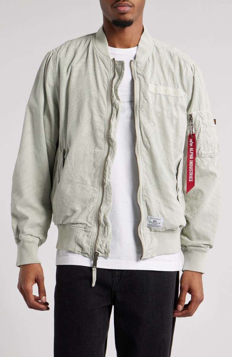 Alpha Industries L-2B Dotted Camo Flight Jacket, Main, color, Light Gray