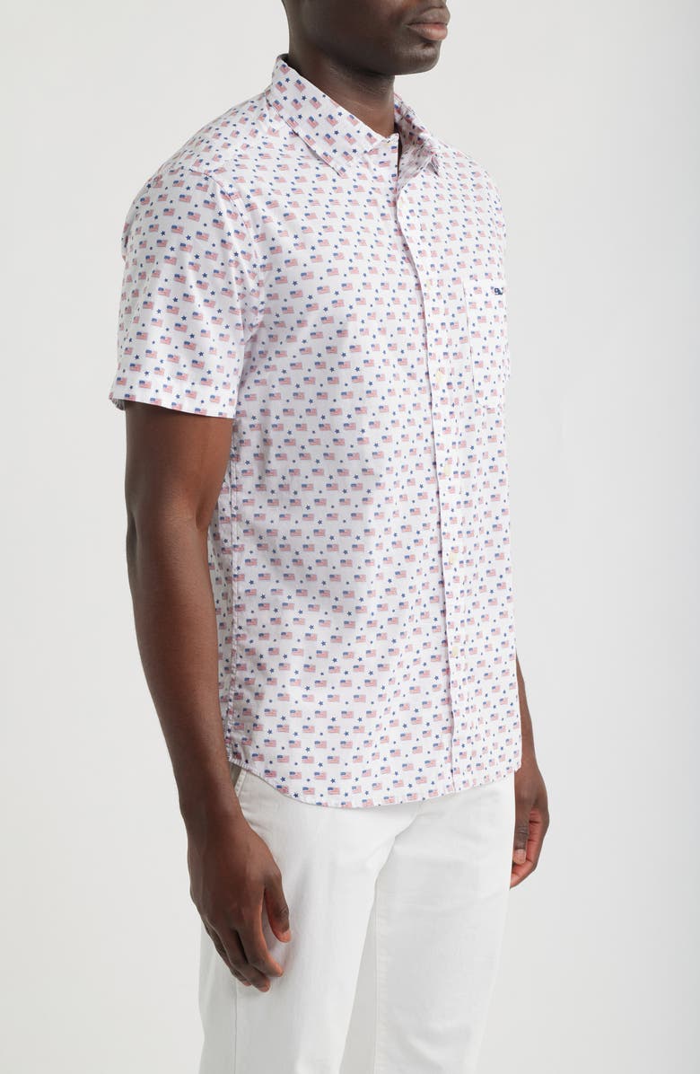 vineyard vines Flags & Stars Cotton Polo, Alternate, color, White Cap
