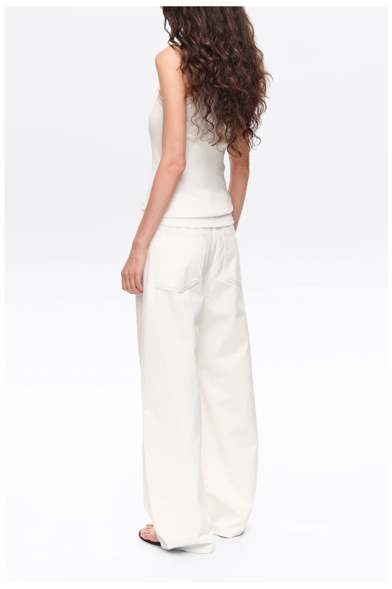 Denim Barrel Leg Trousers with  5-Pockets, Alternate, color, WHITE