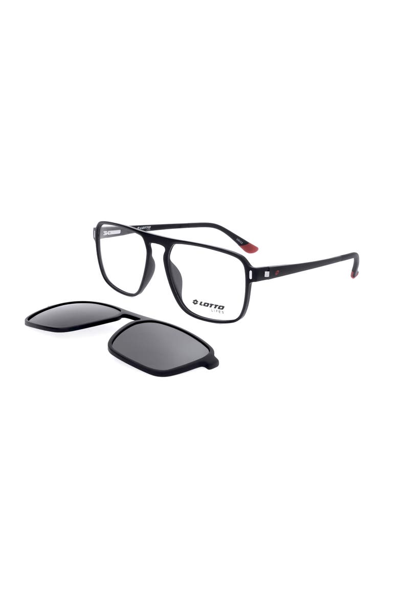 54mm Rectangular Optical Glasses, Alternate, color, MATT BLACK RED