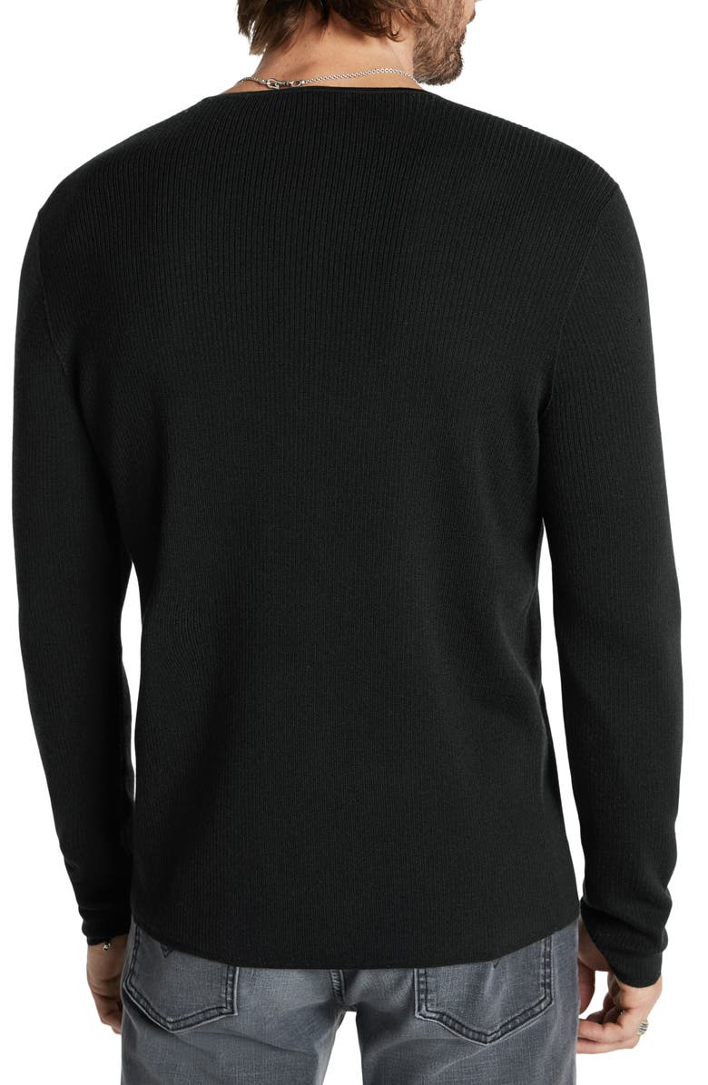 John Varvatos Leira Ribbed Wool & Silk Crewneck Sweater, Alternate, color, 