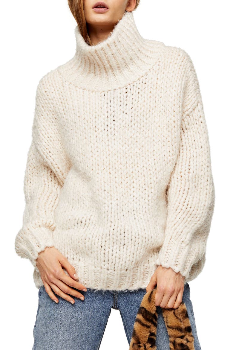 Chunky Funnel Sweater, Main, color, OATMEAL