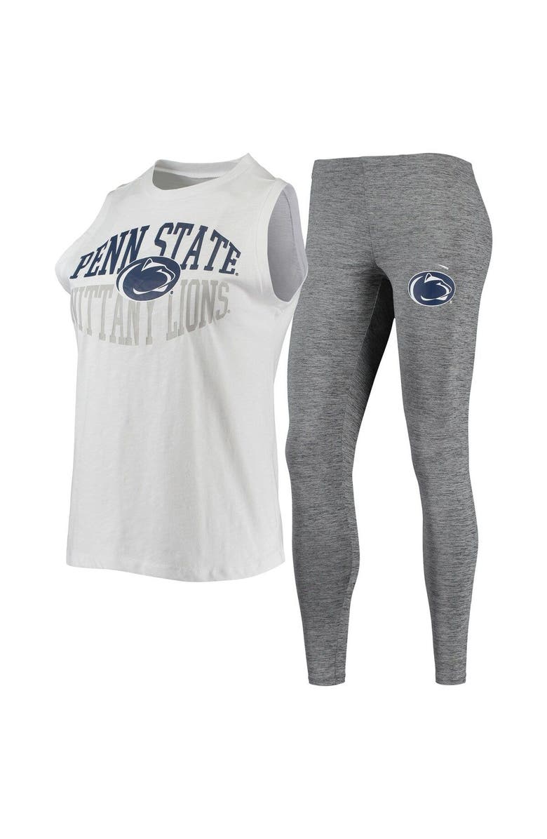 CONCEPTS SPORT Women's Concepts Sport Charcoal/White Penn State Nittany Lions Tank Top & Leggings Sleep Set, Main, color, Charcoal