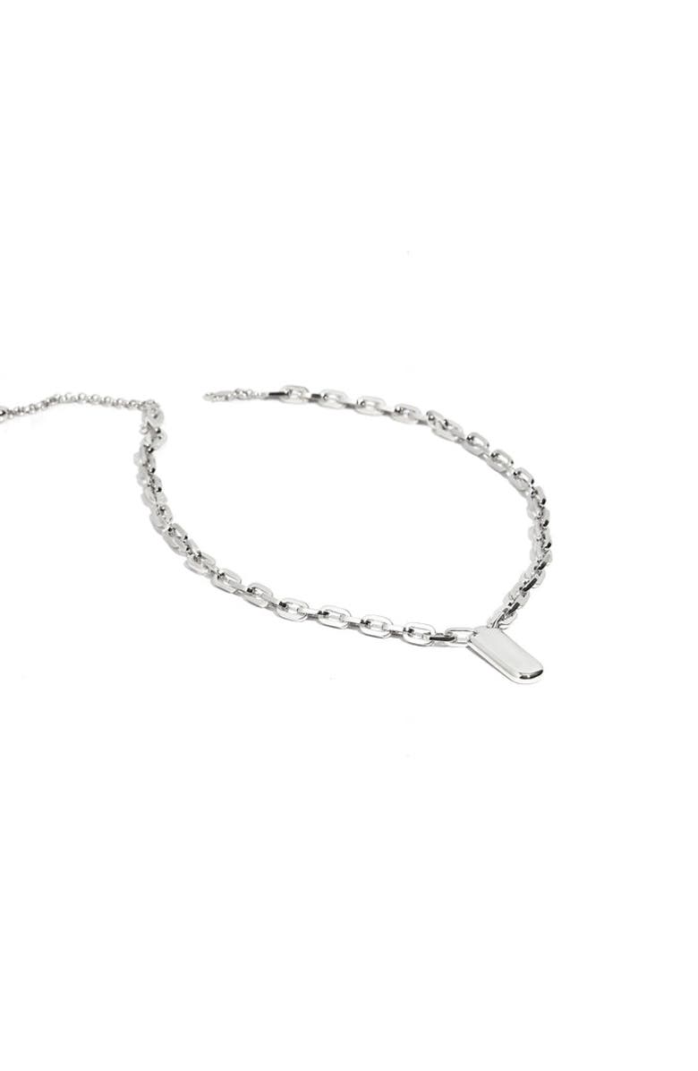 ZARUX Modern Day Necklace, Main, color, White Gold