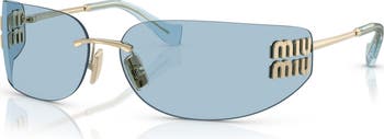 75mm Oversize Rectangular Wrap Sunglasses