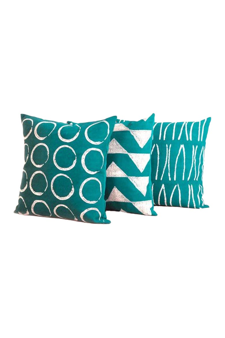 Sadza Circles Pillow Cover - Seychelles Teal 18', Alternate, color, Teal
