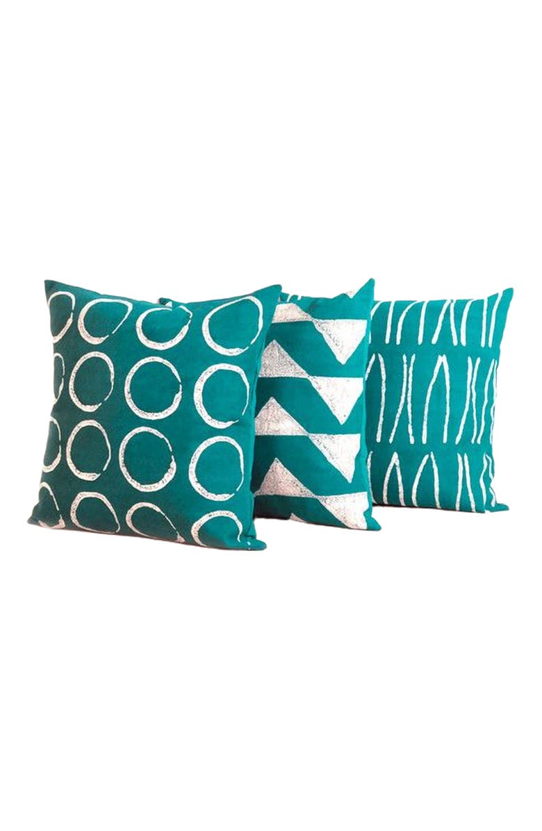 Mbare Sadza Circles Pillow Cover - Seychelles Teal 18', Alternate, color, Teal