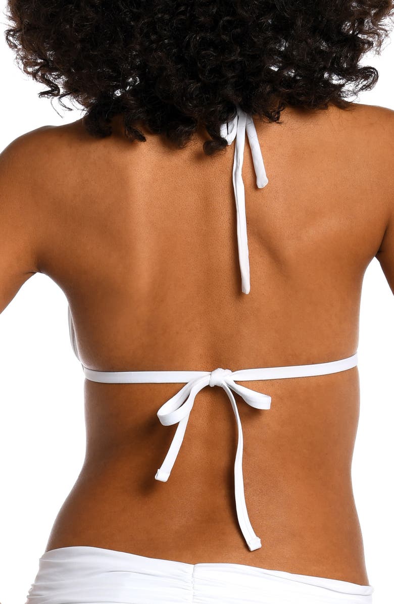 La Blanca Island Goddess Halter Bikini Top, Alternate, color, White