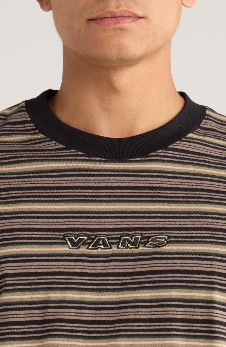 Vans Cameron Stripe Cotton T-Shirt, Alternate, color, Walnut