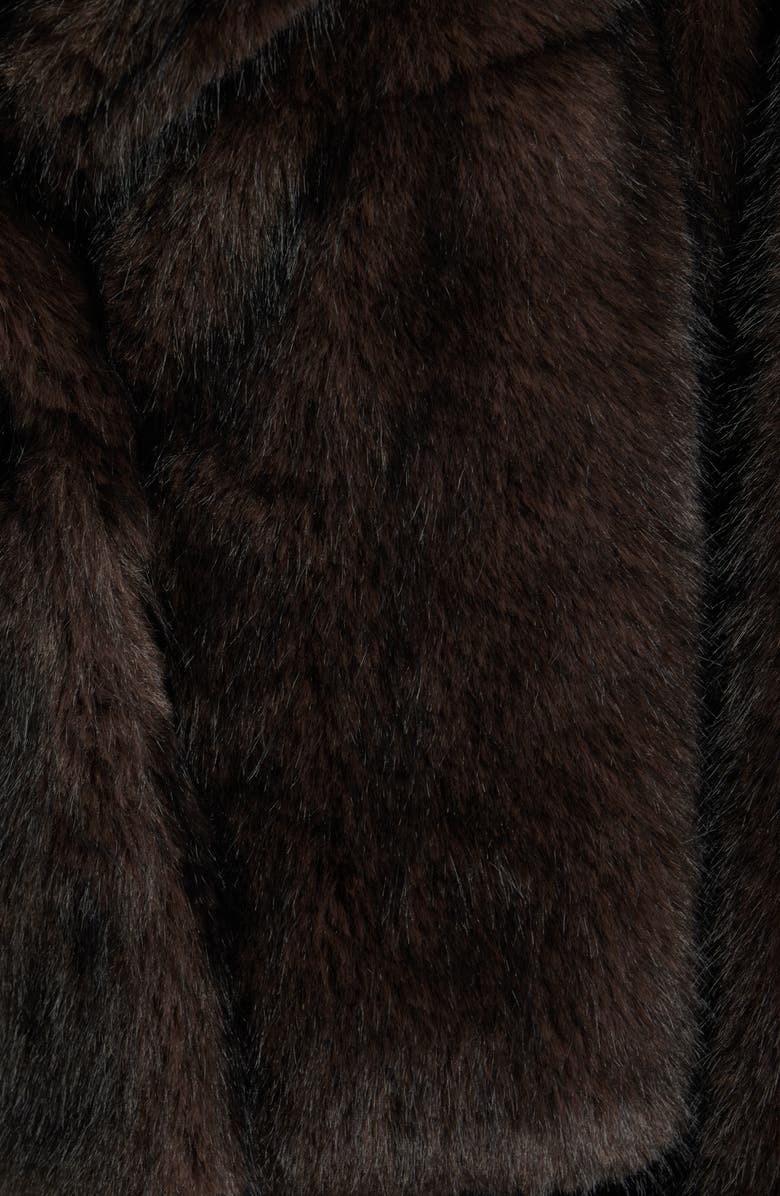 Thread & Supply Short Faux Fur Coat, Alternate, color, Dark Brown