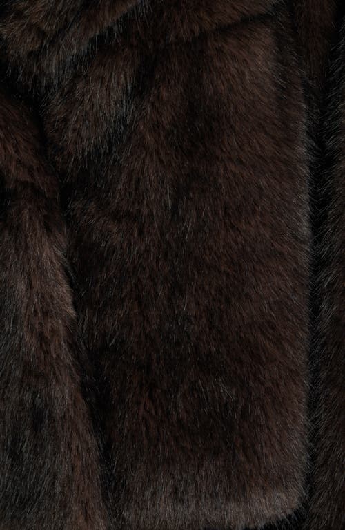Thread & Supply Short Faux Fur Coat In Brown